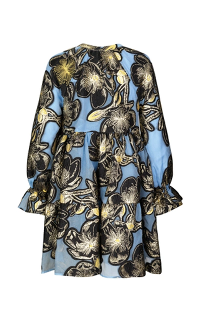 Shop Stine Goya Ivana Floral-jacquard Mini Dress In Blue