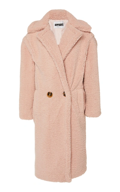 Shop Apparis Daryna Faux Shearling Coat In Pink