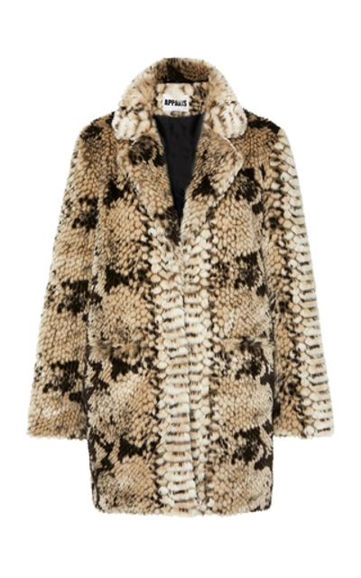 Shop Apparis Sydney Snake-print Faux Fur Coat In Animal