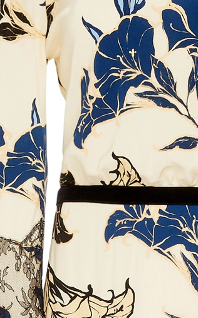 Shop Johanna Ortiz Sheer Decoration Floral Silk Maxi Dress In Multi