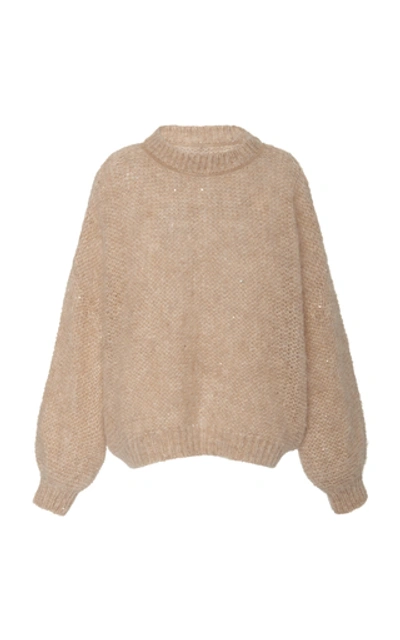 Shop Brunello Cucinelli Oversized Mohair-blend Sweater In Neutral