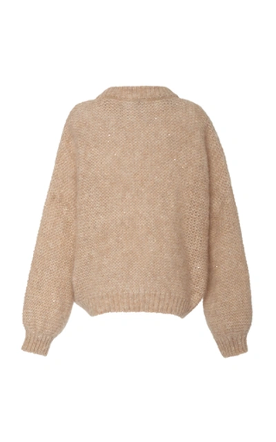 Shop Brunello Cucinelli Oversized Mohair-blend Sweater In Neutral