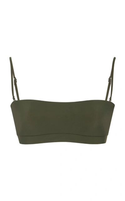 Shop Anemone Banded Bandeau Bikini Top In Green