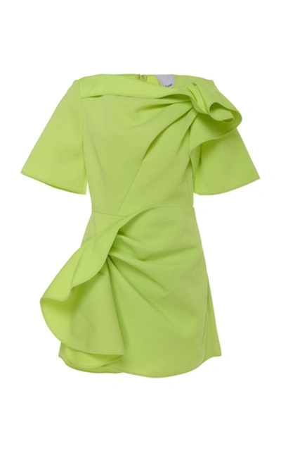 Shop Acler Bronte Ruffled Mini Dress In Green