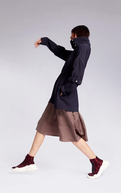 Shop Tibi Walden Cupro Skirt In Brown