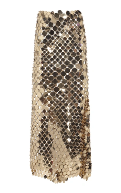 Shop Paco Rabanne Sequin Maxi Skirt In Gold