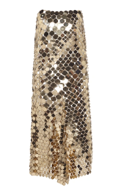 Shop Paco Rabanne Sequin Maxi Skirt In Gold