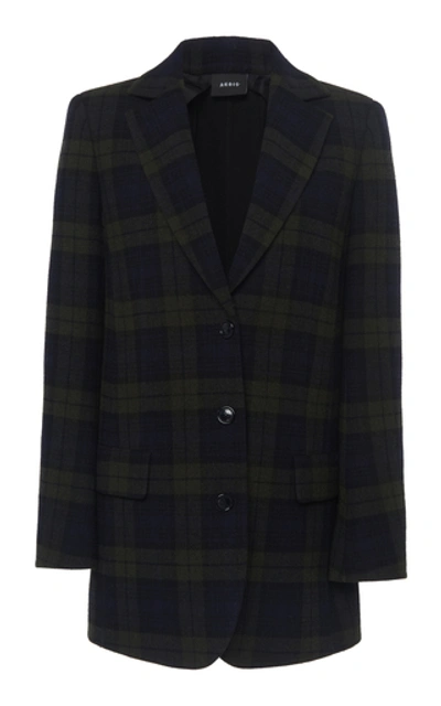 Shop Akris Datson Wool-blend Plaid Blazer