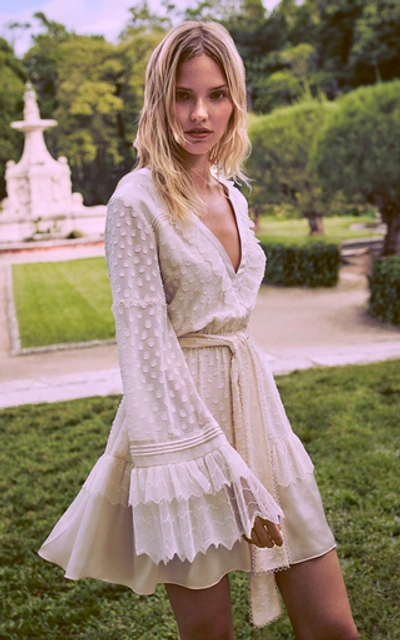 Shop Alexis Katerina Cotton Fil Coupé Mini Dress In White