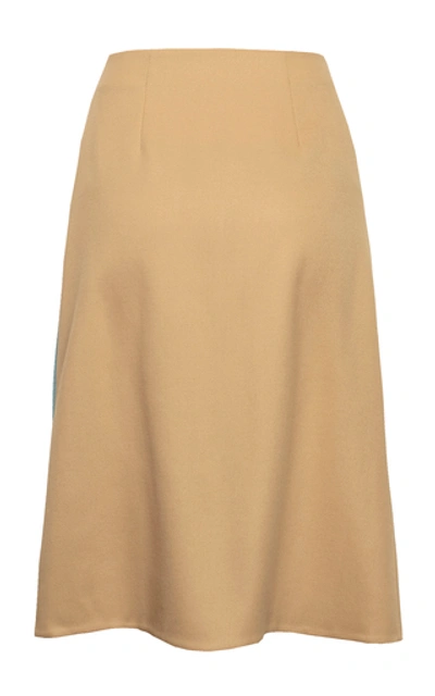 Shop Anna October Valya Colorblocked Belted A-line Skirt In Neutral