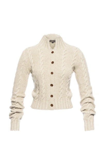 Shop Lena Hoschek Pippa Wool And Cashmere-blend Sweater In White