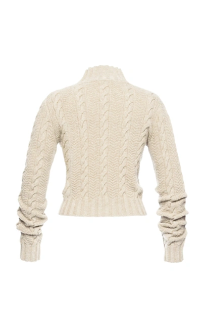 Shop Lena Hoschek Pippa Wool And Cashmere-blend Sweater In White