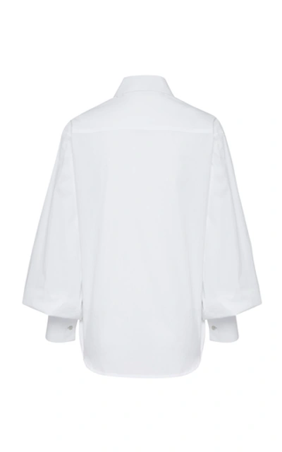 Shop Anna Quan Castiglia Cotton-poplin Button-up Shirt In White