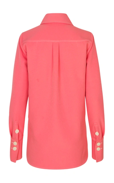 Shop Stine Goya James Collared Long Sleeve Top In Pink