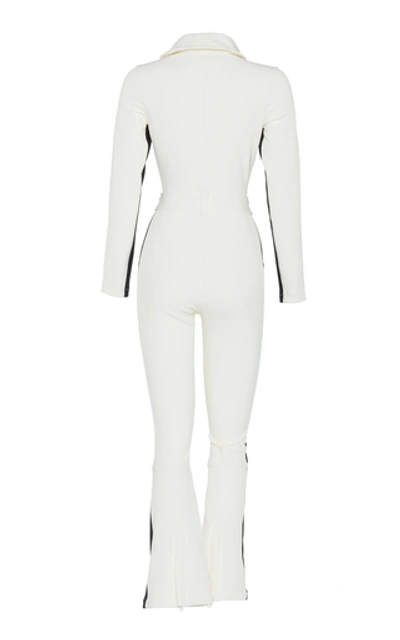 Shop Cordova Women's The  Belted Striped Stretch-shell Ski Suit In White