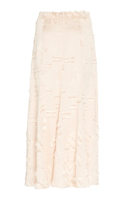 Shop Peter Pilotto Knot-detailed Fil Coupé Midi Skirt In White