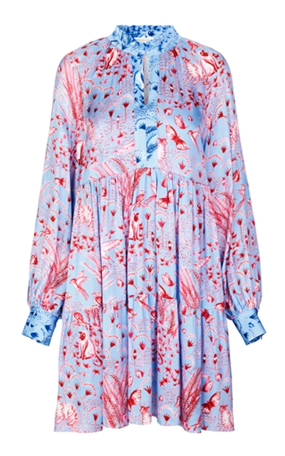 Shop Stine Goya Jasmine Button Down Mini Dress In Blue