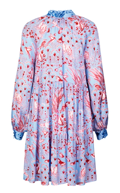 Shop Stine Goya Jasmine Button Down Mini Dress In Blue