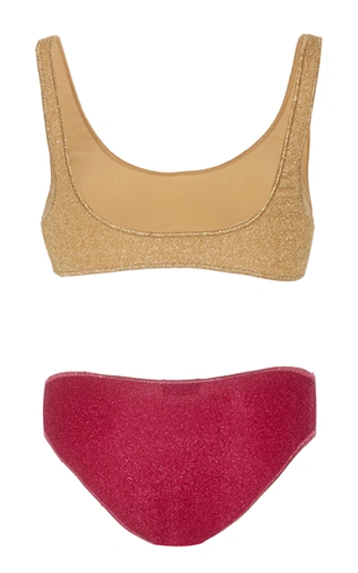 Oseree Shimmer Mix And Match Bikini Set In Pink