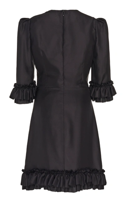 Shop The Vampire's Wife Festival Ruffled Silk-taffeta Mini Dress In Black