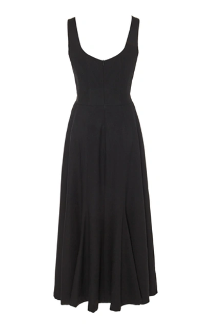 Shop Andres Otalora Bianca Wool Midi Dress In Black