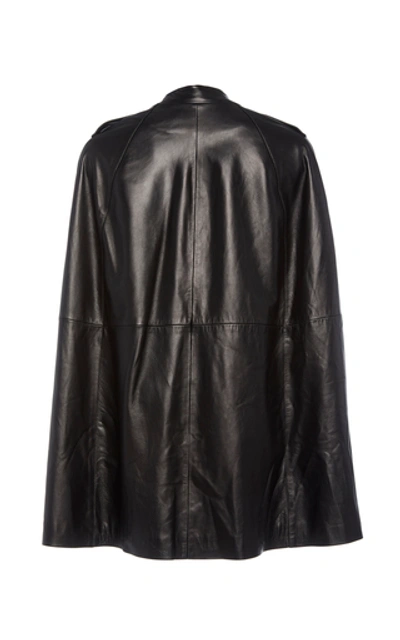 Shop Nili Lotan Jentry Leather Cape In Black