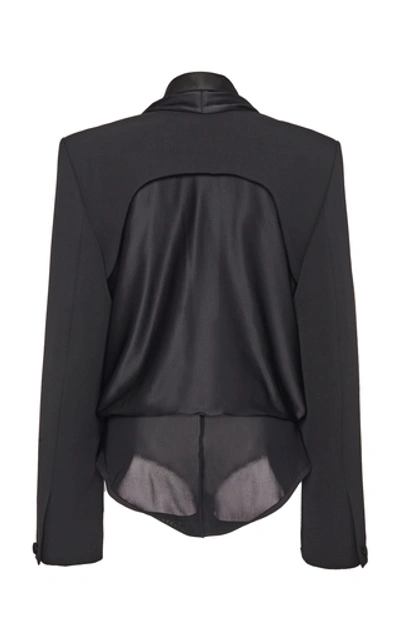 Shop Alexander Wang Blazer-style Wool Bodysuit In Black