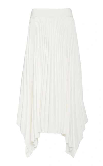 Shop Joseph Ade Ribbed Plissé-twill Midi Skirt In White
