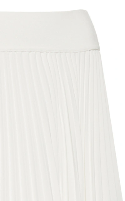 Shop Joseph Ade Ribbed Plissé-twill Midi Skirt In White