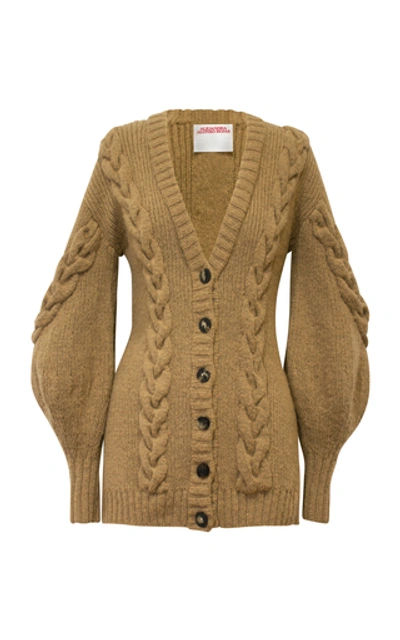 Shop Alejandra Alonso Rojas Hand Cable Knit Cardigan In Neutral