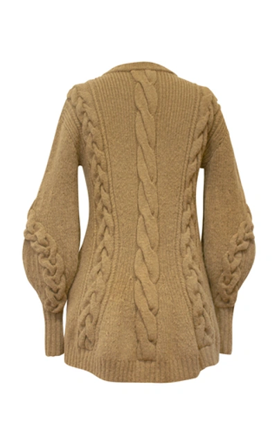 Shop Alejandra Alonso Rojas Hand Cable Knit Cardigan In Neutral