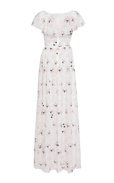 Shop Giambattista Valli Floral-embroidered Lace Maxi Dress