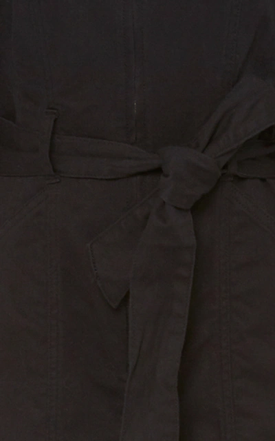 Shop Ulla Johnson Akiba Belted Cotton Wide-leg Jumpsuit In Black