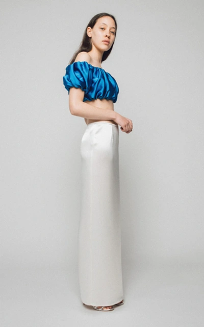 Shop Georgia Alice Tube Satin Maxi Skirt In White