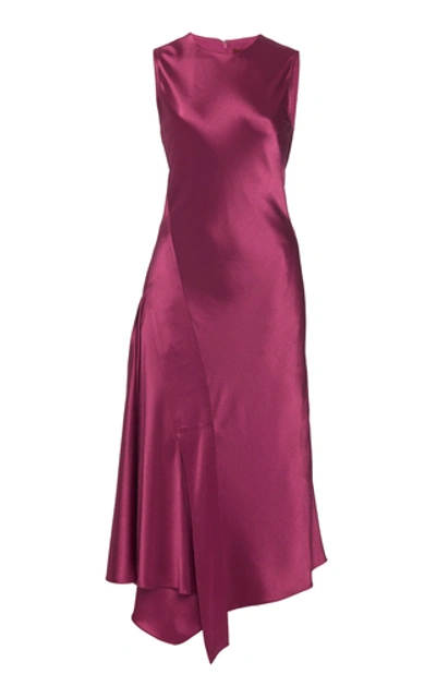 Shop Sies Marjan Women's Vanessa Crinkled Satin Midi Dress In Purple