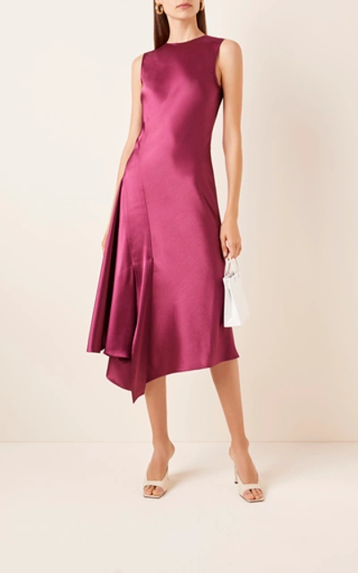 Shop Sies Marjan Women's Vanessa Crinkled Satin Midi Dress In Purple