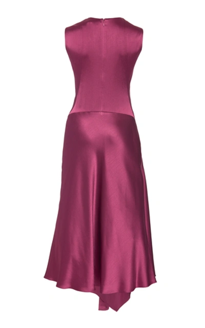 Shop Sies Marjan Women's Vanessa Crinkled Satin Midi Dress In Purple