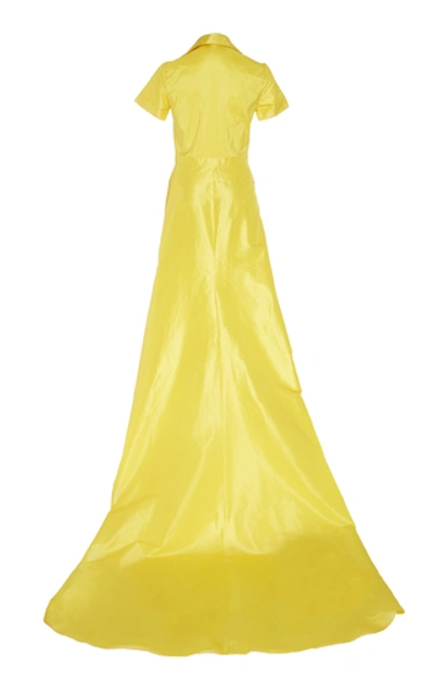 Shop Alexis Felicity Button-front Collared Maxi Dress In Yellow