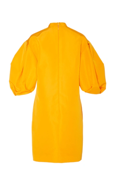 Shop Carolina Herrera Women's Embroidered Silk-poplin Mini Dress In Yellow