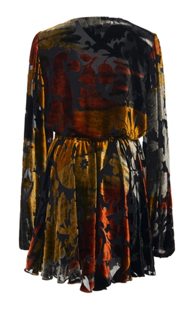 Shop Caroline Constas Olena Velvet Mini Dress In Multi