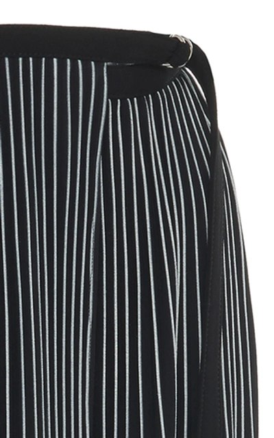 Shop Proenza Schouler Asymmetric Pleated Crepe Maxi Skirt In Black