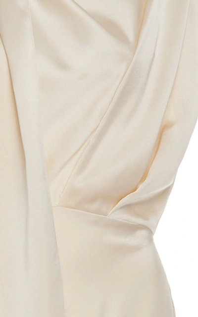 Shop Acler Dalisay Draped Midi Dress In White