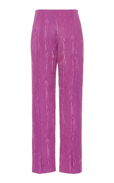Shop Rachel Comey Fractal Jacquard Straight-leg Pants In Pink