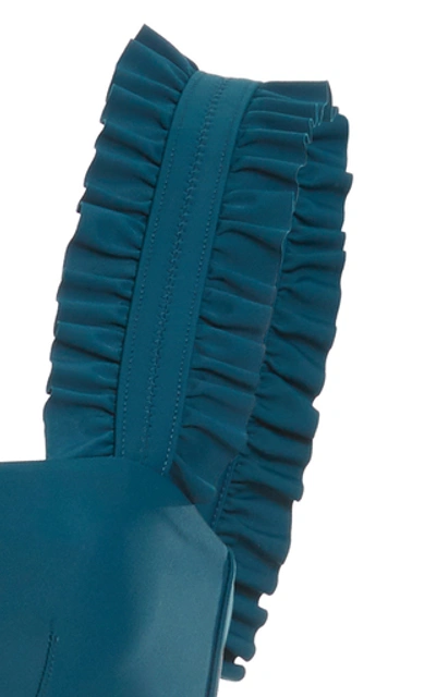 Shop Ephemera Ruffled Bikini Top In Blue