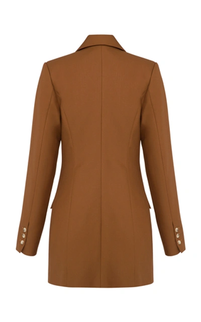 Shop Anna Quan Sienna Crepe Blazer In Brown