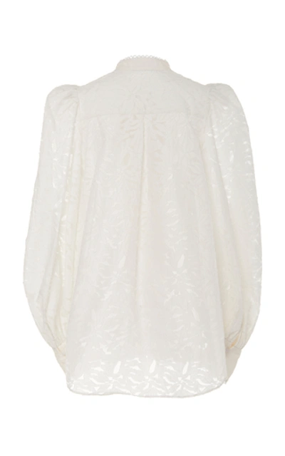Shop Acler Montana Button-front Lace Blouse In Ivory