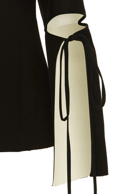 Shop Loewe Cutout Tie-detailed Cady Blazer In Black
