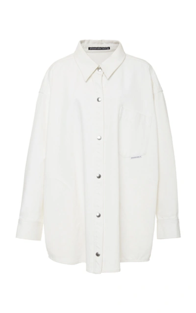 Shop Alexander Wang Kendall Oversized Cotton Jacket In White