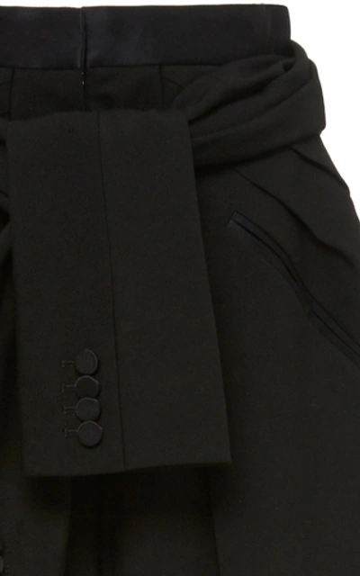Shop Alexander Wang Tie-waist Crepe Tuxedo Pants In Black