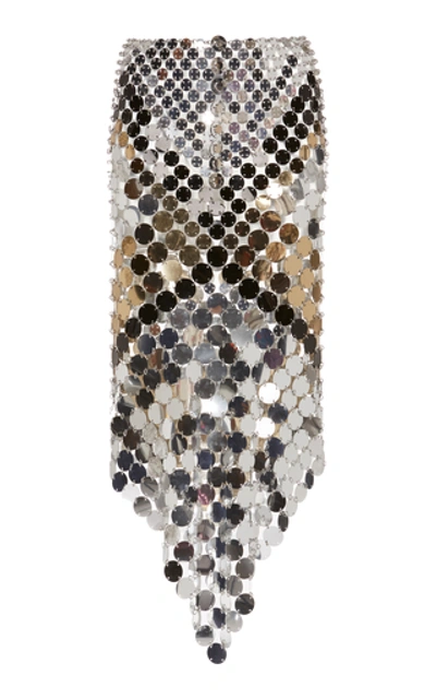 Shop Paco Rabanne Asymmetric Paillette-embellished Chainmail Midi Skirt In Multi